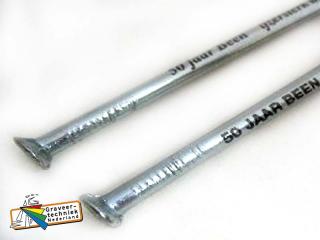 Tekst op een grote spijker drukken